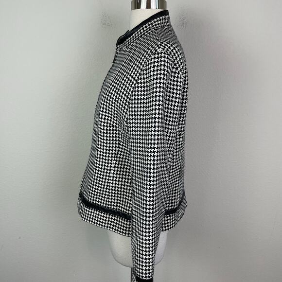 Pendleton Black White Houndstooth Wool Lambskin Trim Blazer 8 - Picture 5 of 8